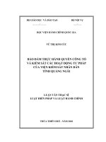 BẢO đảm THỰC HÀNH QUYỀN CÔNG tố và KIỂM sát các HOẠT ĐỘNG tư PHÁP của VIỆN KIỂM sát NHÂN dân TỈNH QUẢNG NGÃI 