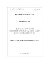 Quản lý nhà nước đối với người có công với cách mạng trên địa bàn huyện tam nông, tỉnh phú thọ 