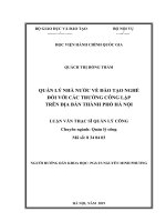QLNN về dđào tạo nghề đối với các trường công lập trên địa bàn thành phố hà nội 