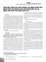 Điều kiện chăm sóc dinh dưỡng cho bệnh nhân mắc bệnh phổi tắc nghẽn mạn tính đang điều trị tại bệnh viện phổi Thái Bình năm 2017