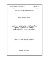 Quản lý nhà nước về bồi dưỡng cán bộ, công chức cấp xã trên địa bàn tỉnh cao bằng 