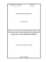 QLNN về giải quyết việc làm cho nông dân bị thu hồi đất trên địa bàn quận hải an, thành phố hải phòng 