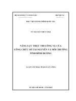 Năng lực thực thi công vụ của công chức sở tài nguyên và môi trường tỉnh bình phước 