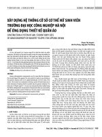 Xây dựng hệ thống cỡ số cơ thể nữ sinh viên trường Đại học Công nghiệp Hà Nội để ứng dụng thiết kế quần áo