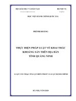 Thực hiện pháp luật về khai thác khoáng sản trên địa bàn tỉnh quảng ninh 