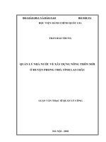Quản lý nhà nước về xây dựng nông thôn mới ở huyện phong thổ, tỉnh lai châu 