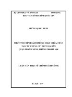 Thực thi chính sách phòng cháy chữa cháy tại các chung cư trên địa bàn quận thanh xuân, thành phố hà nội 