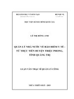 QUẢN lý NHÀ nước về bảo HIỂM y tế   từ THỰC TIỄN HUYỆN TRIỆU PHONG, TỈNH QUẢNG TRỊ 