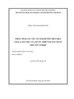 Phân tích các yếu tố ảnh hưởng đến khả năng làm việc của kỹ sư thiết kế xây dựng mới tốt nghiệp