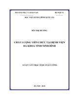 Chất lượng viên chức tại bệnh viện đa khoa tỉnh ninh bình 