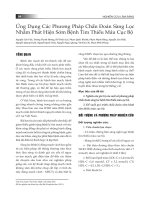 Ứng dụng các phương pháp chẩn đoán sàng lọc nhằm phát hiện sớm bệnh tim thiếu máu cục bộ