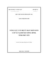 Năng lực cán bộ UBND cấp xã tại huyện sông hinh, tỉnh phú yên 