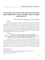 Kết quả điều trị tán sỏi niệu quản nội soi ngược dòng bằng năng lượng Holmium Laser tại Bệnh viện Quân y 87