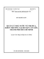 Quản lý nhà nước về thi đua, khen thưởng tại huyện cần giờ, thành phố hồ chí minh 