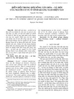 Biến đổi trong đời sống văn hóa – xã hội của người Cơ Tu ở tỉnh Quảng Nam hiện nay
