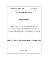 Thi hành luật tổ chức chính quyền địa phương ở đơn vị hành chính cấp huyện   từ thực tiễn huyện gia lâm, thành phố hà nội 