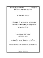 Tổ chức và hoạt động thanh tra chuyên ngành nội vụ   từ thực tiễn tỉnh cao bằng 