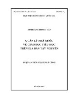 Quản lý nhà nước về giáo dục tiểu học trên địa bàn tây nguyên 