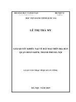 Giải quyết khiếu nại về đất đai trên địa bàn quận hoàn kiếm, thành phố hà nội 
