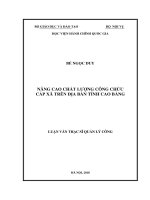 Nâng cao chất lượng công chức cấp xã trên địa bàn tỉnh cao bằng 