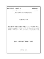 Tổ chức thực hiện pháp luật về thi đua, khen thưởng trên địa bàn tỉnh bắc kạn 
