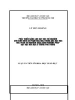 Phát triển năng lực dạy học thí nghiệm cho sinh viên sư phạm hóa học thông qua dạy học học phần thí nghiệm thực hành phương pháp dạy học hóa học ở trường phổ thông 