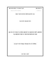 quản lý chất lượng dịch vụ khám chữa bệnh tại bệnh viện e thành phố hà nội 