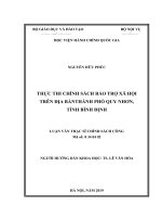 Thực thi chính sách bảo trợ xã hội trên địa bàn thành phố quy nhơn, tỉnh bình định 