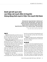 Đánh giá kết quả sớm can thiệp nội mạch điều trị hẹp/tắc thông động tĩnh mạch ở Viện Tim mạch Việt Nam