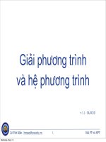 Bài giảng Tin học ứng dụng nâng cao: Giải phương trình và hệ phương trình - Lê Viết Mẫn