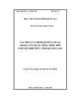 VAI TRÒ của CHÍNH QUYỀN cấp xã TRONG xây DỰNG NÔNG THÔN mới tại HUYỆN HIỆP đức, TỈNH QUẢNG NAM 