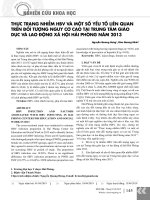 Thực trạng nhiễm HBV và một số yếu tố liên quan trên đối tượng nguy cơ cao tại Trung tâm giáo dục và lao động xã hội Hải Phòng năm 2013