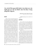 Các yếu tố liên quan đến hành vi tự chăm sóc của người già suy tim tại Bệnh viện Đa khoa Trung ương Thái Nguyên