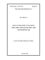 Quản lý nhà nước về xây dựng nông thôn mới ở huyện phúc thọ, thành phố hà nội 