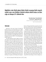 Nghiên cứu thời gian hiện hình xoang tĩnh mạch vành sau can thiệp ở bệnh nhân nhồi máu cơ tim cấp có đoạn ST chênh lên