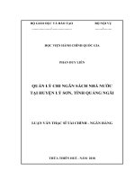QUẢN lý CHI NGÂN SÁCH NHÀ nước tại HUYỆN lý sơn, TỈNH QUẢNG NGÃI 