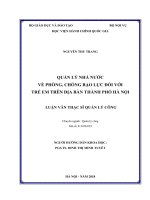Quản lý nhà nước về phòng, chống bạo lực đối với trẻ em trên địa bàn thành phố hà nội 