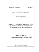 TỔ CHỨC và HOẠT ĐỘNG của CHÍNH QUYỀN địa PHƯƠNG cấp HUYỆN   từ THỰC TIỄN HUYỆN NGHĨA HÀNH, TỈNH QUẢNG NGÃI 
