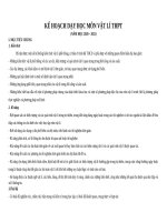 KẾ HOẠCH DẠY HỌC MÔN VẬT LÍ THPT