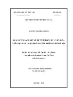 QLNN về di tích lịch sử   văn hóa trên địa bàn quận hoàn kiếm, thành phố hà nội 