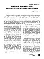 Sử dụng dữ liệu hành chính trong công tác thống kê xuất nhập khẩu hàng hóa