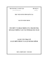 TỔ CHỨC và HOẠT ĐỘNG của THANH TRA sở GIAO THÔNG vận tải TỈNH QUẢNG NGÃI 