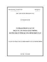 Vi phạm pháp luật về trật tự an toàn giao thông đường bộ ở tỉnh quảng bình hiện nay 