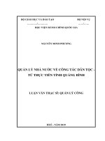 QUẢN lý NHÀ nước về CÔNG tác dân tộc   từ THỰC TIỄN TỈNH QUẢNG BÌNH 