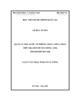 Quản lý nhà nước về phòng cháy, chữa cháy trên địa bàn huyện đông anh, thành phố hà nội 