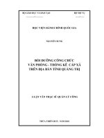 BỒI DƯỠNG CÔNG CHỨC văn PHÒNG   THỐNG kê cấp xã TRÊN địa bàn TỈNH QUẢNG TRỊ 