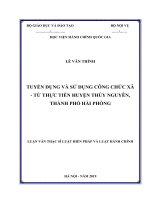 Tuyển dụng và sử dụng công chức xã từ thực tiễn huyện thủy nguyên, thành phố hải phòng 