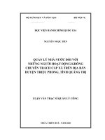 QUẢN lý NHÀ nước đối với NHỮNG NGƯỜI HOẠT ĐỘNG KHÔNG CHUYÊN TRÁCH cấp xã TRÊN địa bàn HUYỆN TRIỆU PHONG, TỈNH QUẢNG TRỊ 
