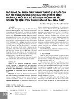 Tác dụng cải thiện chức năng thông khí phổi của tập khí công dưỡng sinh sau rửa phổi ở bệnh nhân bụi phổi Silic có rối loạn thông khí tắc nghẽn tại Bệnh viện Than Khoáng sản năm