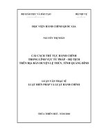 CẢI CÁCH THỦ tục HÀNH CHÍNH TRONG LĨNH vực tư PHÁP   hộ TỊCH TRÊN địa bàn HUYỆN lệ THỦY, TỈNH QUẢNG BÌNH 